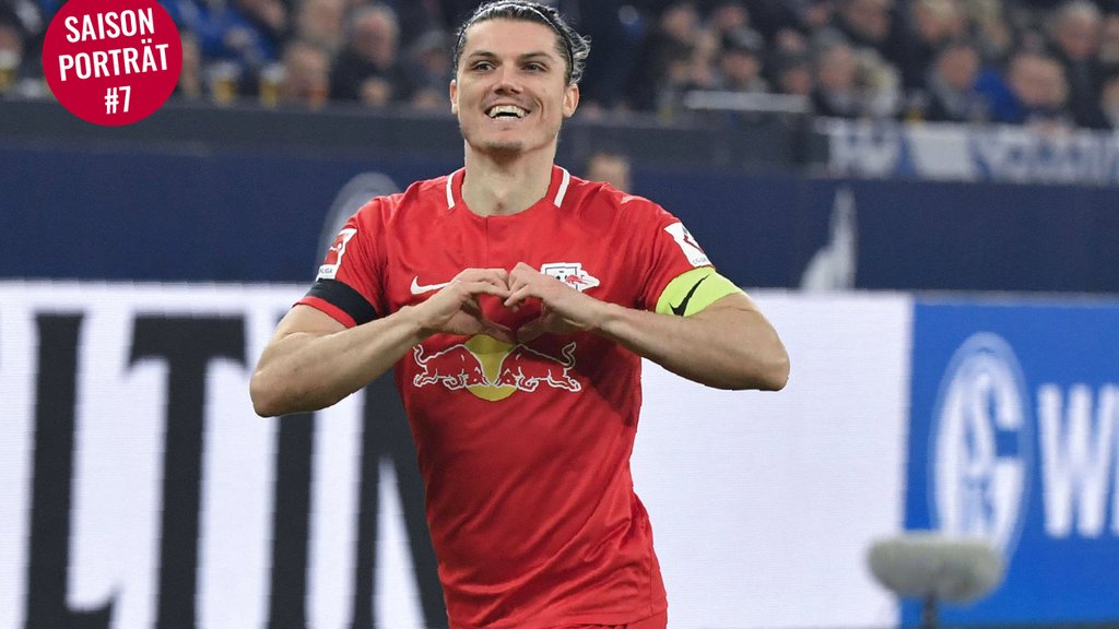 Bei jedem Tor ein Herzchen für Verlobte und Tochter: Marcel Sabitzer.