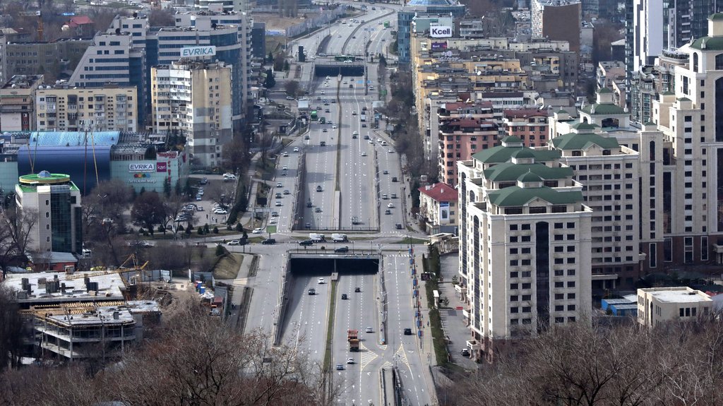 Viel leerer als üblich: Kasachstans Hauptstadt Almaty im März 2020.