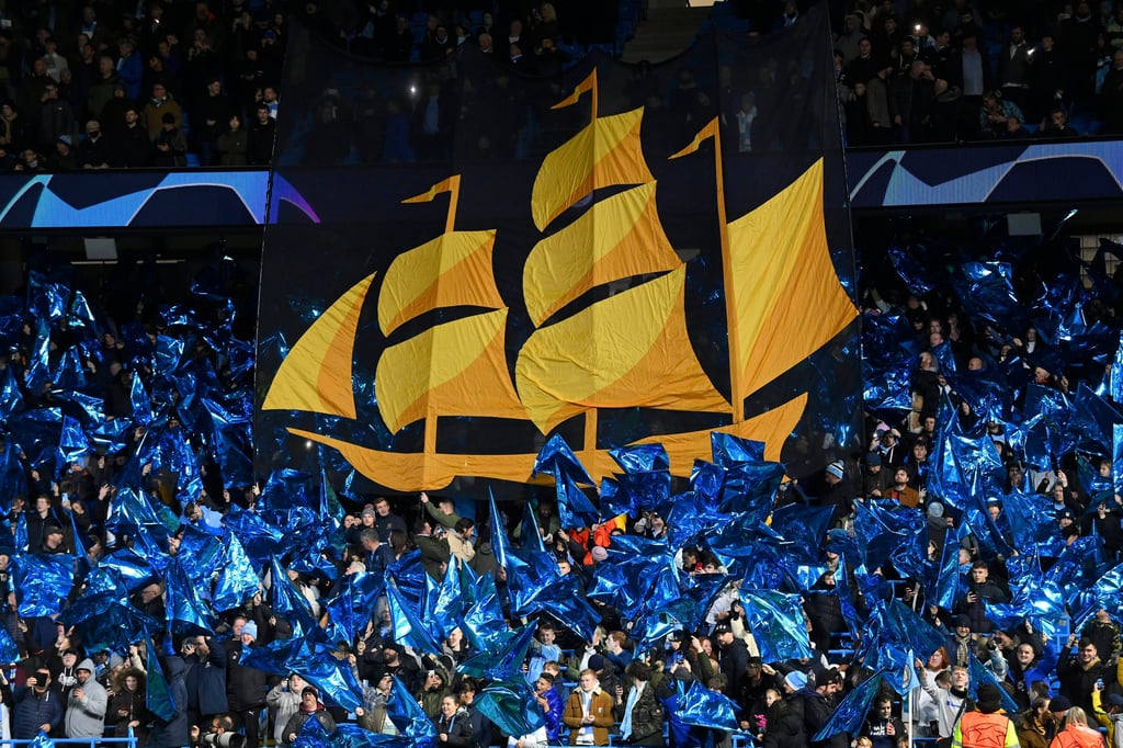 Wohin segelt die Brügge-Kogge gegen RB Leipzig? Support der Club-Fans bei Manchester City.