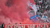 Fans von RB Leipzig zündeln beim DFB-Pokal-Finale in Berlin.