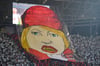 Detail der Choreo der Fans von RB Leipzig