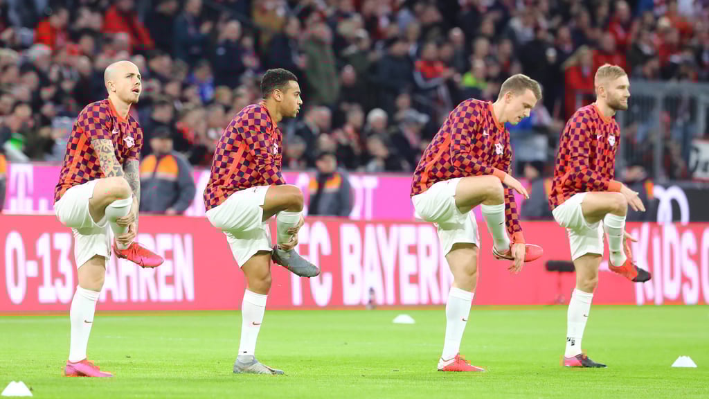 Alle Vier gegen Man City in der Startelf: Angeliño, Adams, Klostermann, Laimer (v.l.)