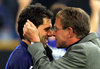 Herzliches Verhältnis: Lincoln und Trainer Ralf Rangnick 2004 beim FC Schalke 04