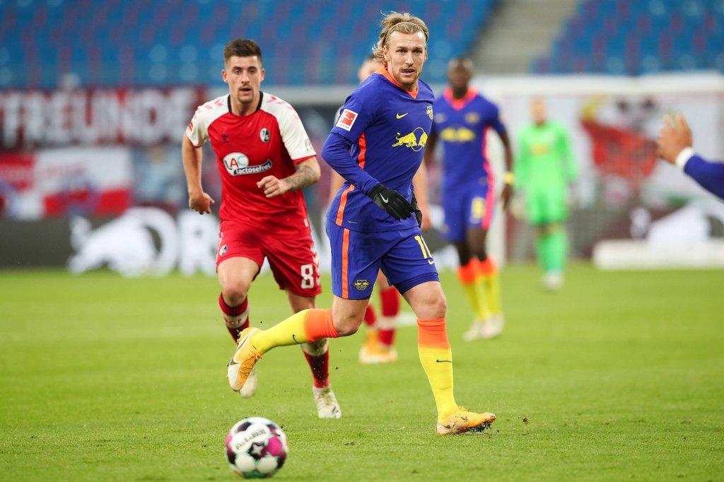 Emil Forsberg absolvierte sein 100. Bundesligaspiel für RB Leipzig.