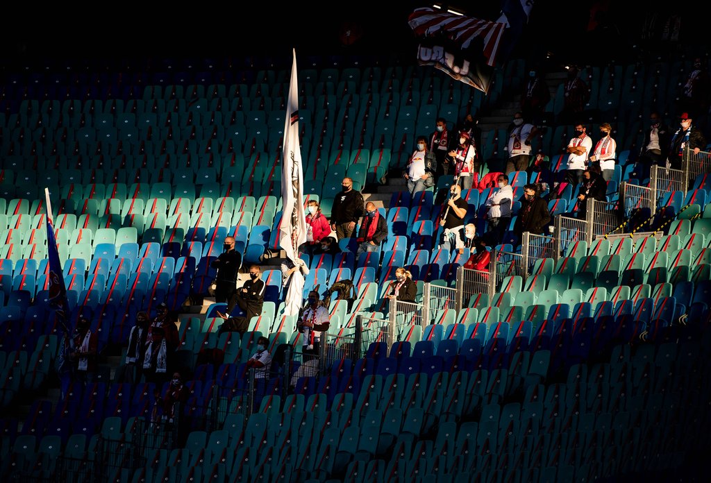 Fans im Cluster: Gegen Hertha am 24. Oktober durften bei RB Leipzig letztmals Zuschauer ins Stadion.