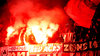 Feuer im Block: Rund um das Capo-Podest brannten einige RB-Fans in Paderborn Pyrotechnik ab.&nbsp;