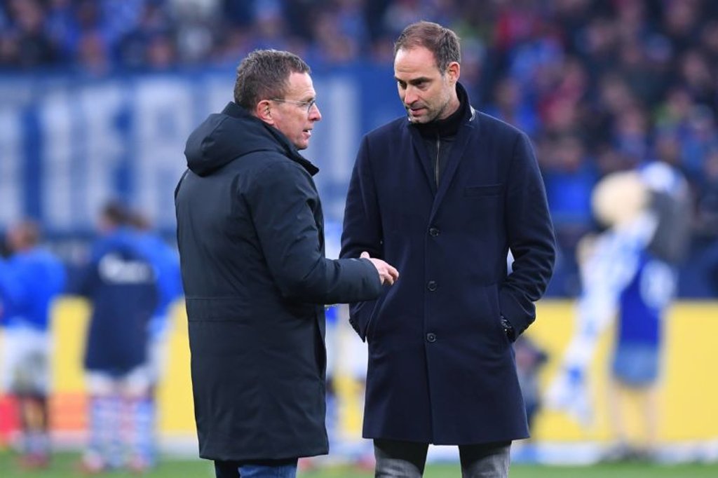 Ralf Rangnick und Oliver Mintzlaff brauchen noch ein bisschen Zeit zum reden.