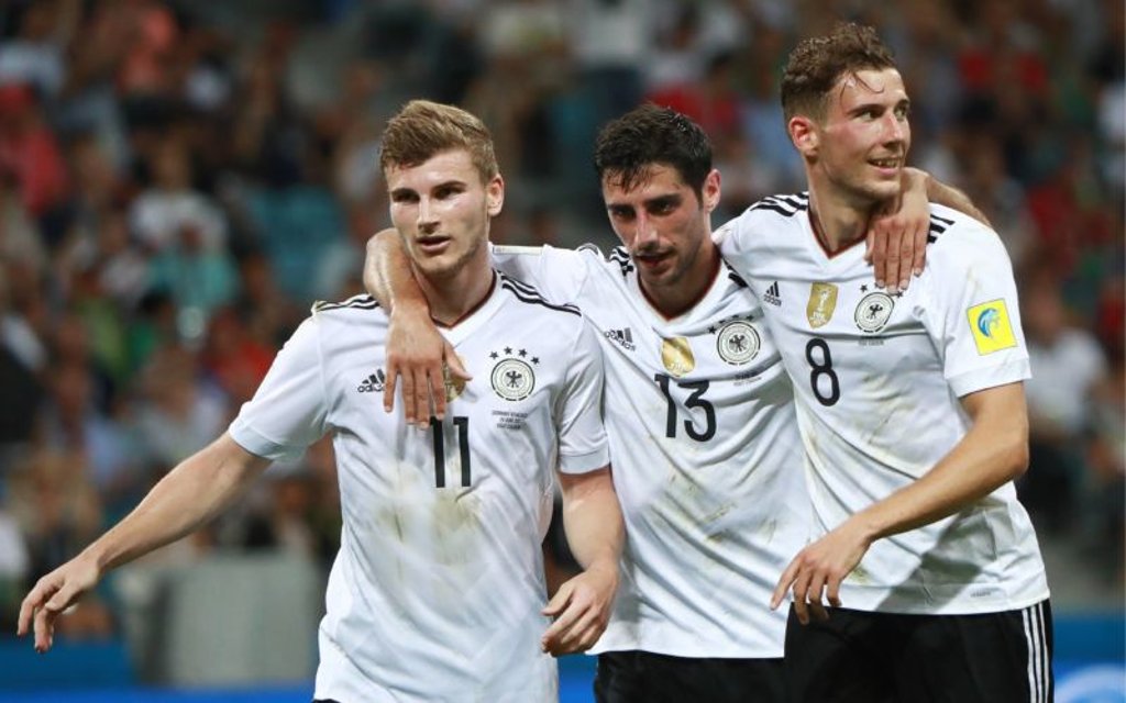 Löws Sturm: Werner, Stindl, Goretzka (v.l.n.r).