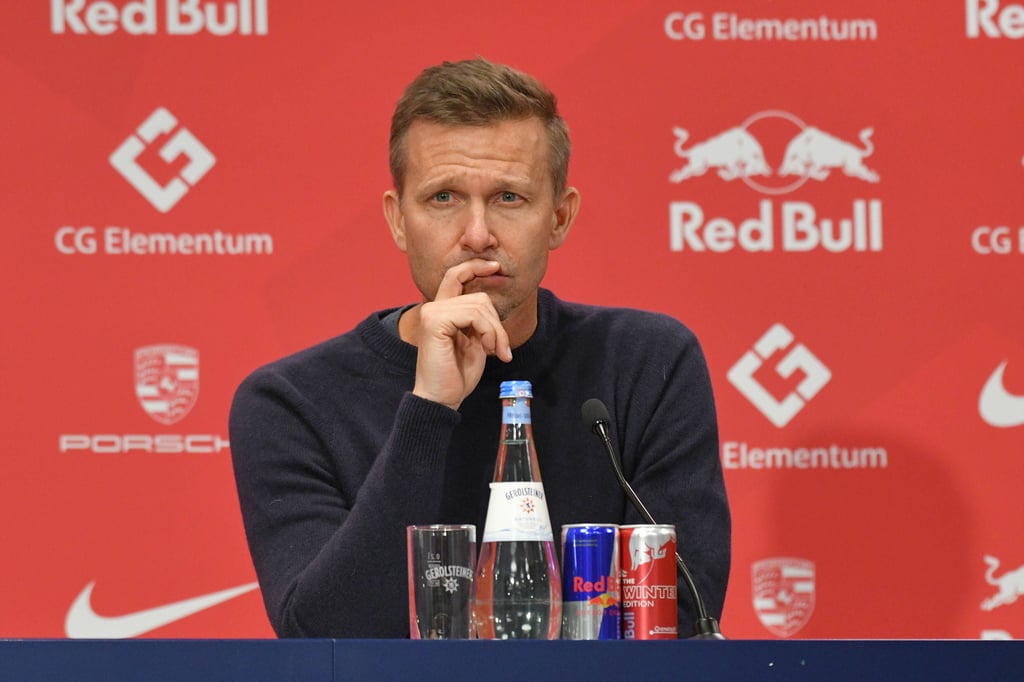 Jesse Marsch (Trainer, RB Leipzig) auf eine Pressekonferenz.
