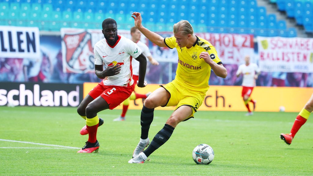 Zwei mit Salzburger Vergangenheit:&nbsp;BVB-Stürmer&nbsp;Erling Haaland und RB Leipzigs&nbsp;Dayot Upamecano (l.).&nbsp;