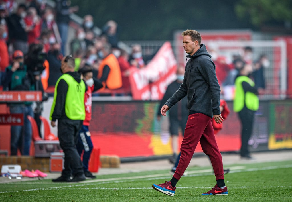 Julian Nagelsmann verlässt nach dem Spiel gegen den 1. FC Union Berlin am 22. Mai den Platz. Sein letztes Match als Coach von RB Leipzig endete 1:2.