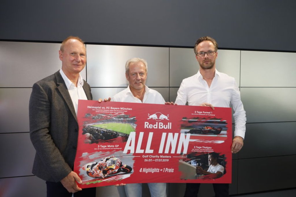 RB-Botschafter Perry Bräutigam, Organisator Steffen Göpel und RB-Marketingdirektor Florian Scholz