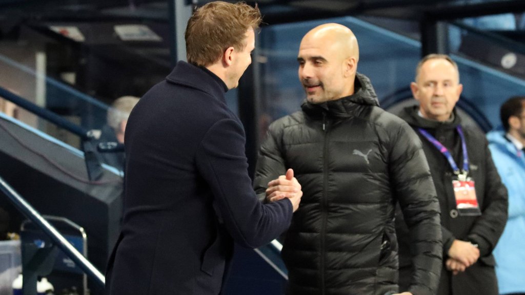 Julian Nagelsmann mit Pep Guardiola.