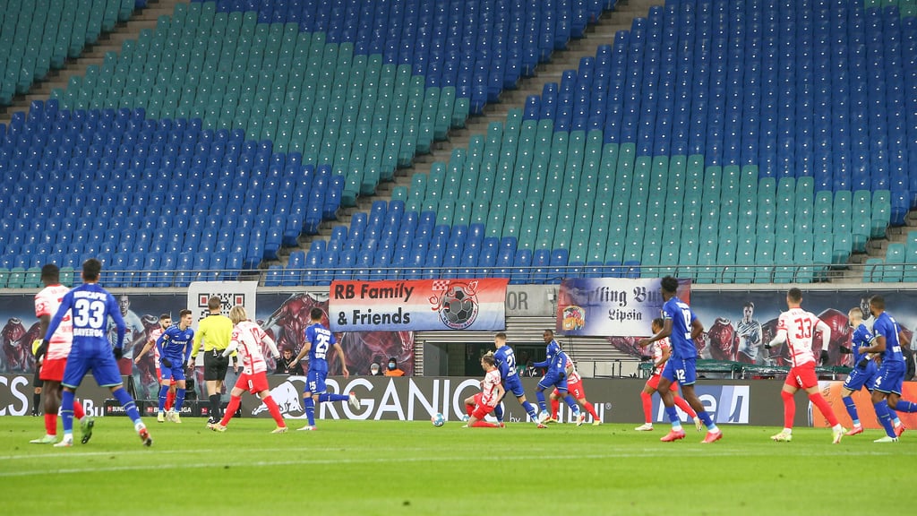 RB Leipzig spielte gegen Leverkusen ohne Zuschauer.