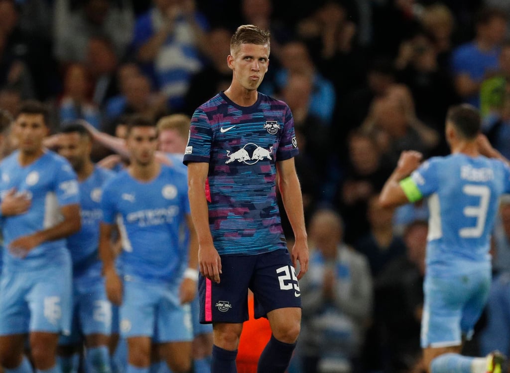 Dani Olmo beim Spiel von RB Leipzig gegen Manchester City.