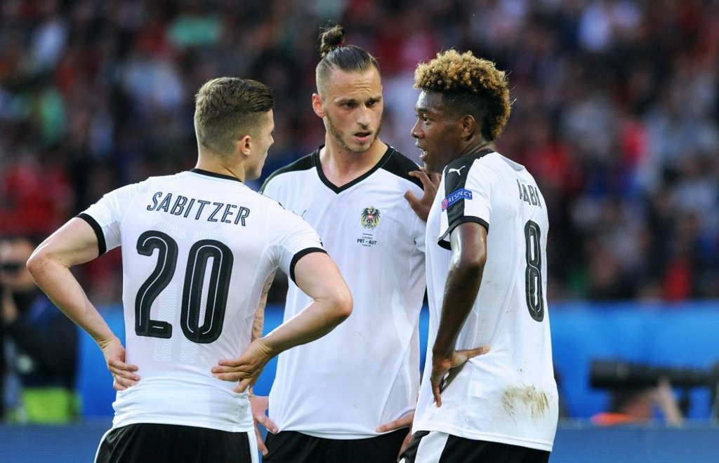 Marcel Sabitzer und David Alaba gemeinsam bei der EM 2016.