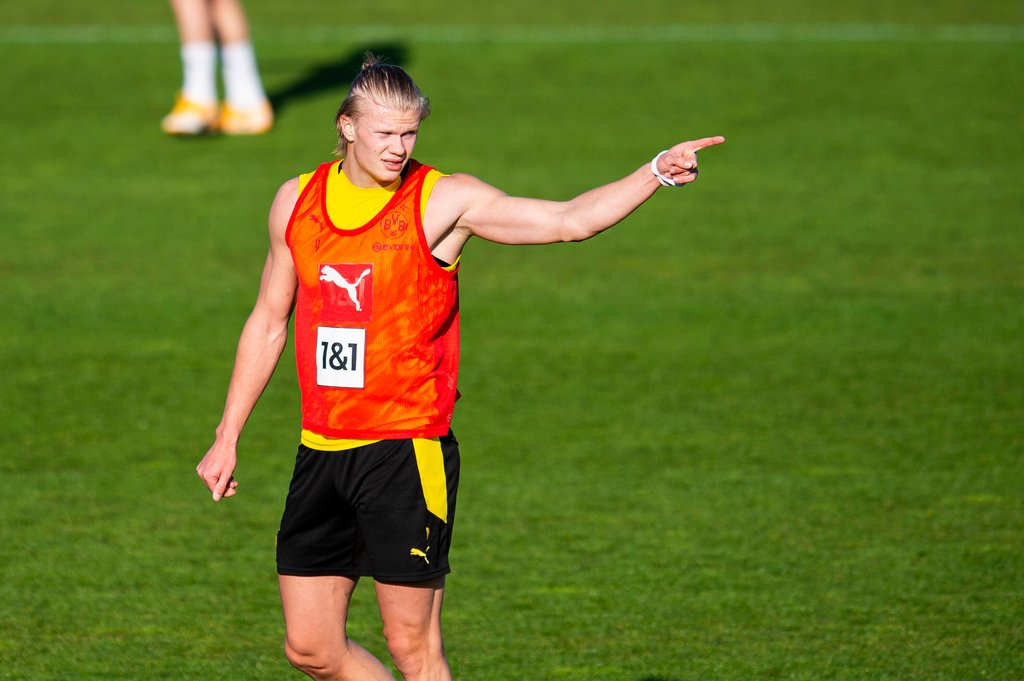 Erling Haaland beim Training von Borussia Dortmund.