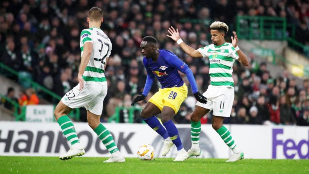 Jean-Kevin Augustin traf für RB Leipzig bei Celtic Glasgow.
