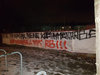 Botschaft der Fans des Halleschen FC vor dem Drittligaspiel gegen Saarbrücken.