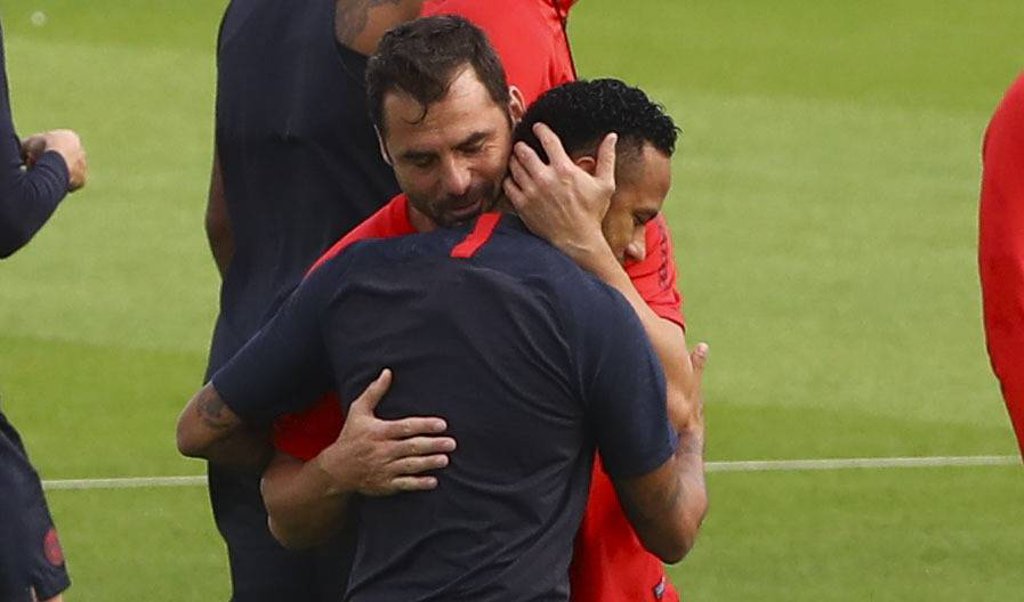 Zsolt Löw mit Neymar bei Paris St. Germain.