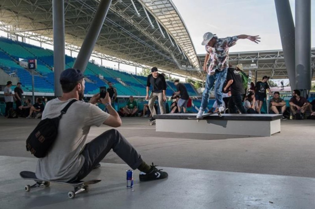 Red-Bull-Fahrer Jost Arens im Leipziger Stadion.
