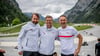Leipzigs Co-Trainer Marco Kurth, Coach Jesse Marsch und Co-Trainer Achim Beierlorzer (v.l.n.r.) beim Trainingslager in Saalfelden.