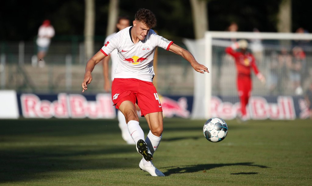 Kraftvoll: Eric Martel debütierte bei den Profis von RB Leipzig (Archivfoto).