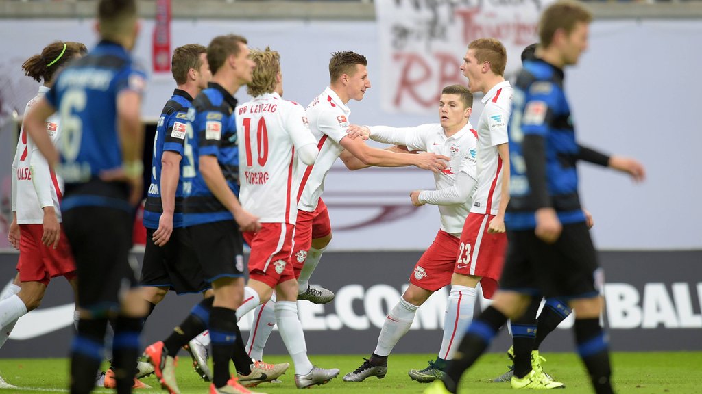Sabitzer, Forsberg, Halstenberg und Orban spielten schon 2015 zusammen bei RB Leipzig.