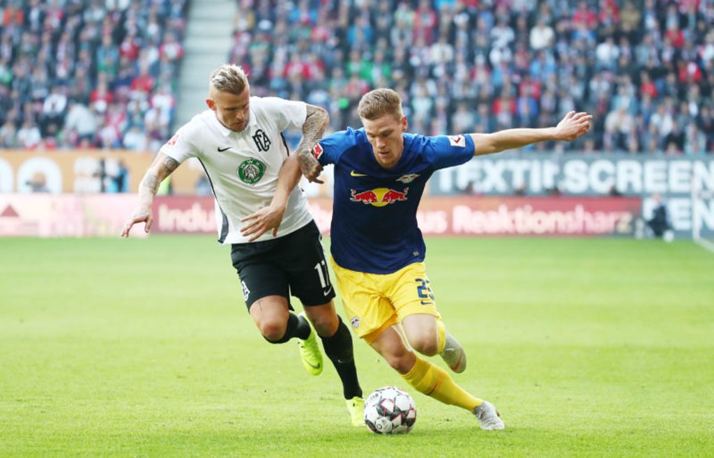Marcel Halstenberg war im Spiel beim FC Augsburg einer der auffälligsten Leipziger.