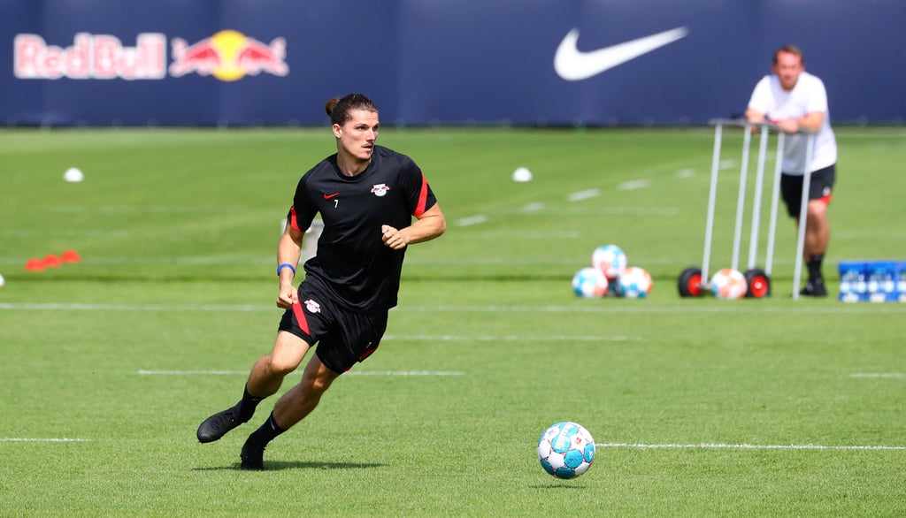 Marcel Sabitzer beim öffentlichen Training von RB Leipzig am Mittwoch.