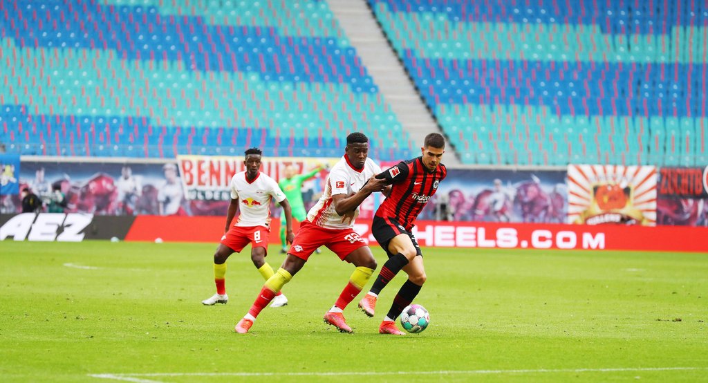 Leere Ränge bei Spiel zwischen RB Leipzig und Eintracht Frankfurt am 25.Spieltag der Fußball-Bundesliga. 