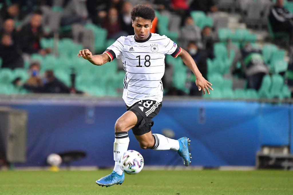 Karim David Adeyemi von Red Bull Salzburg darf auf sein Debüt für die deutsche Nationalmannschaft hoffen.